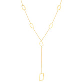 14K Gold Honeycomb Lariat Necklace